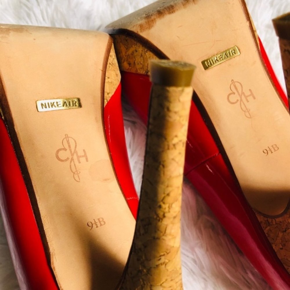 cole haan Mariela Peep Toe Cork Platform Pump 9.5 - Picture 8 of 8